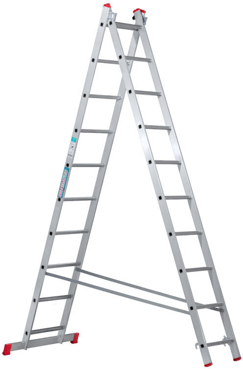 B2B Partner Hliníkový dvoudílný výsuvný žebřík VENBOS HOBBY, 2x10 příček, 4,5 m