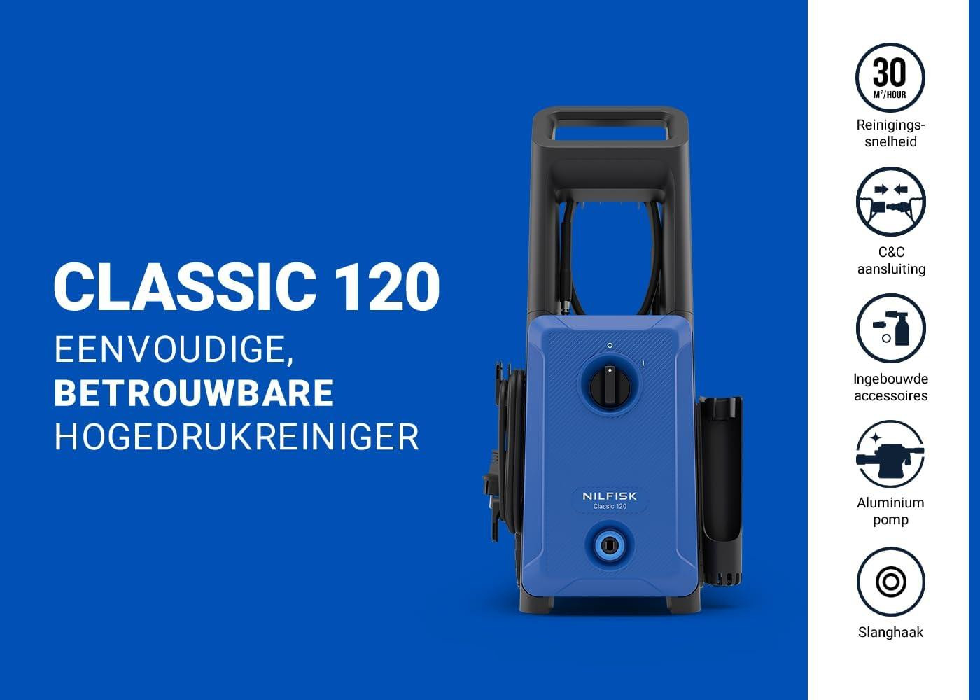 Selius Hogedrukreiniger met 120 Bar werkdruk en 1600 Watt voor terras en auto