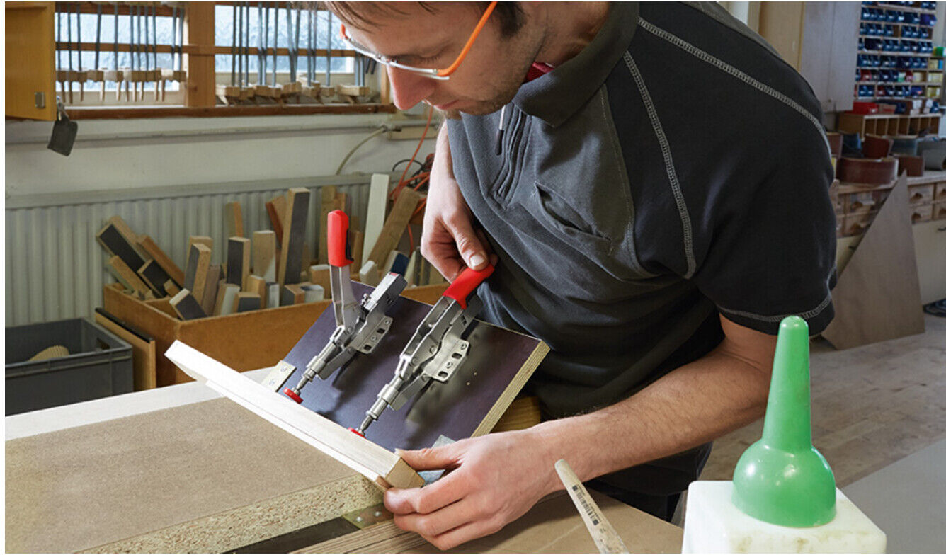 Bessey STC-IHH Schubstangenspanner aus Stahl mit Spannweite:25 mm und Knebelgriff für Spannvorrichtungen, STC-IHH15)
