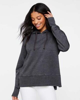 LAT 3536 Women's Vintage Wash Hoodie in Washed Black size 2XL   Cotton Polyester