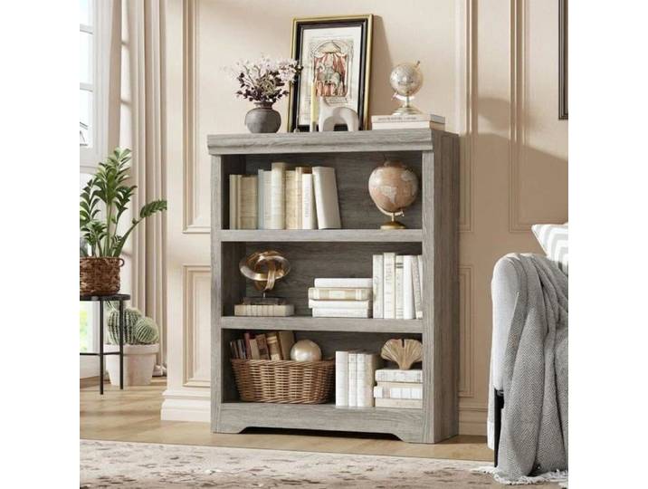 Etagère 3 compartiments bois ouvert autoportante rangement salon bureau chambre