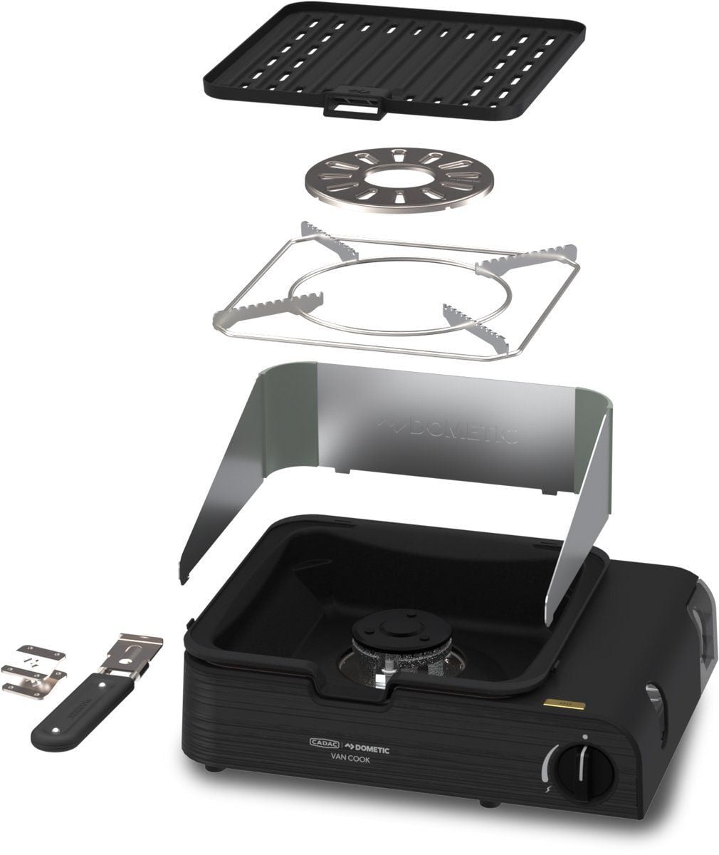 Cadac Dometic Van Cook FFD BBQ Plate Compacte Gasbarbecue Zwart