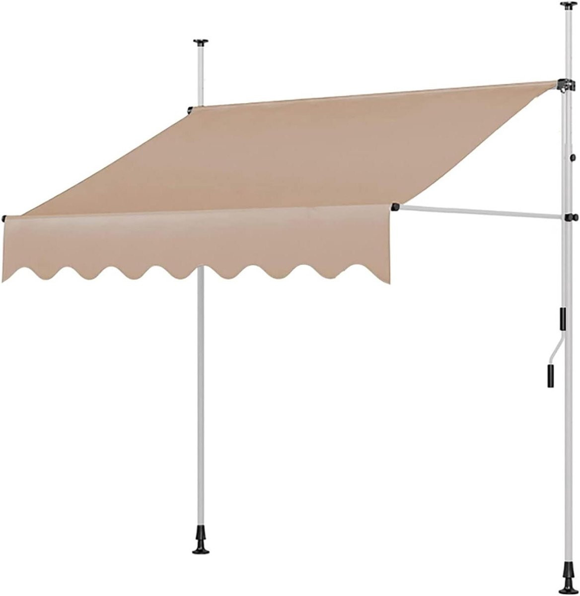 Terrasluifel Handmatig Beige - In hoogte verstelbaar zonnescherm voor balkon