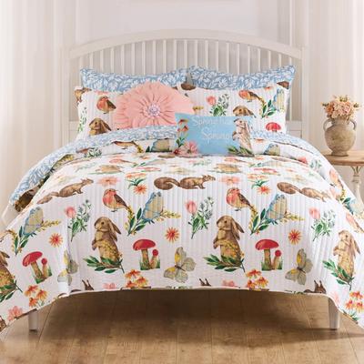 Porch & Den Willow Wildlife Cotton-Rich Reversible Quilt Set