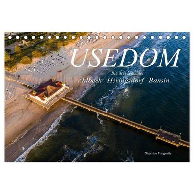USEDOM Die drei Seebäder Ahlbeck - Heringsdorf - Bansin (Tischkalender 2027 DIN A5 quer), CALVENDO Monatskalender