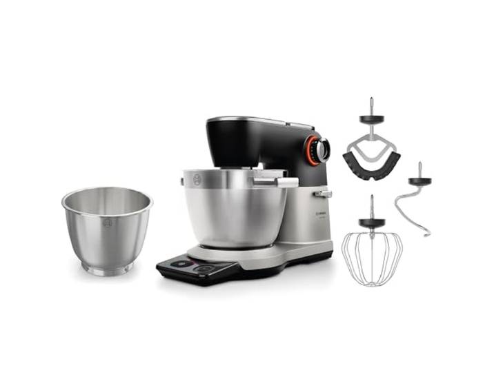 Bosch Küchenmaschine Serie 8 mit Automatikprogramm, Waage, Timer, 7 Stufen, 6L Edelstahl-Schüssel, Silikonbesen, Spülmaschinenfest, 1.800 W, MUMS8ZS18