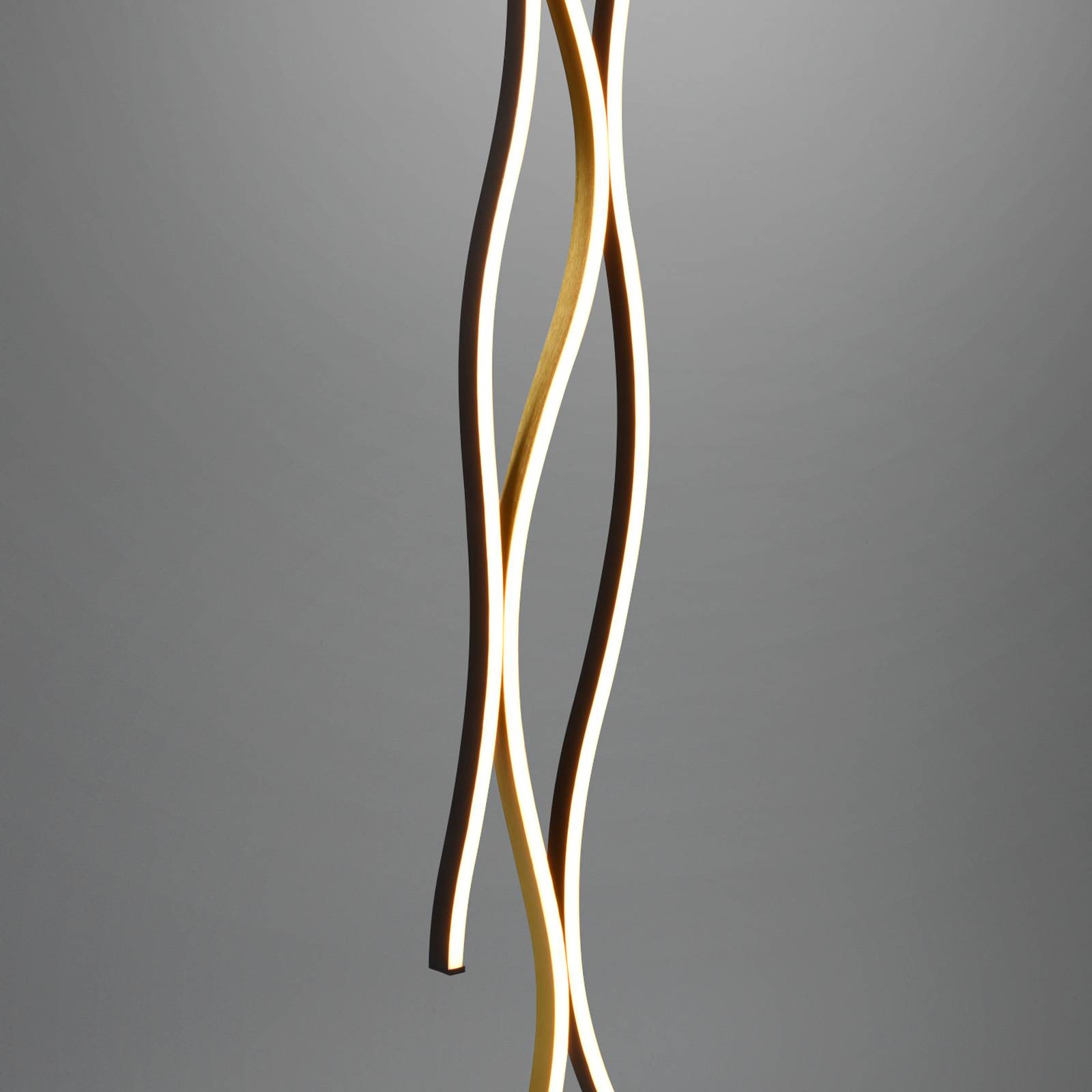 Trio Lighting LED Floor Lamp Blaze, dimmable, Brass / gold, Living / Dining Room, metal, Modern, Floor Lamp