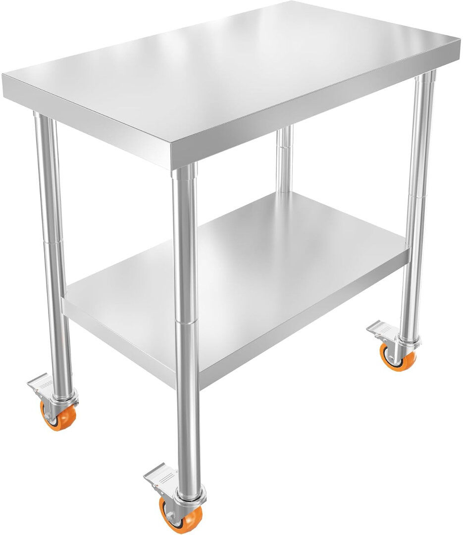 Rebrilliant Stainless Steel Top Workbench Silver M