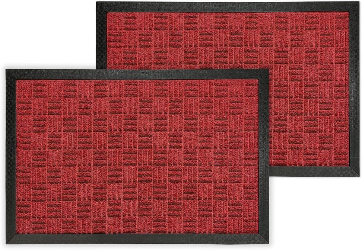 Rode Deurmat Set met Antislip Onderkant - 45 x 75 cm