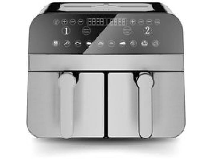 Cnafd45Ns Friteuse À Air Chaud Air Fryer Numérique Double Panier 2400W 9L En Acier Inoxydable Cuisson Saine Et Rapide Idéale P