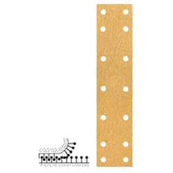 MP Feilenstreifen Schleifstreifen GoldFilm 14-Loch Klett 70 x 420mm P240, 50Stk.