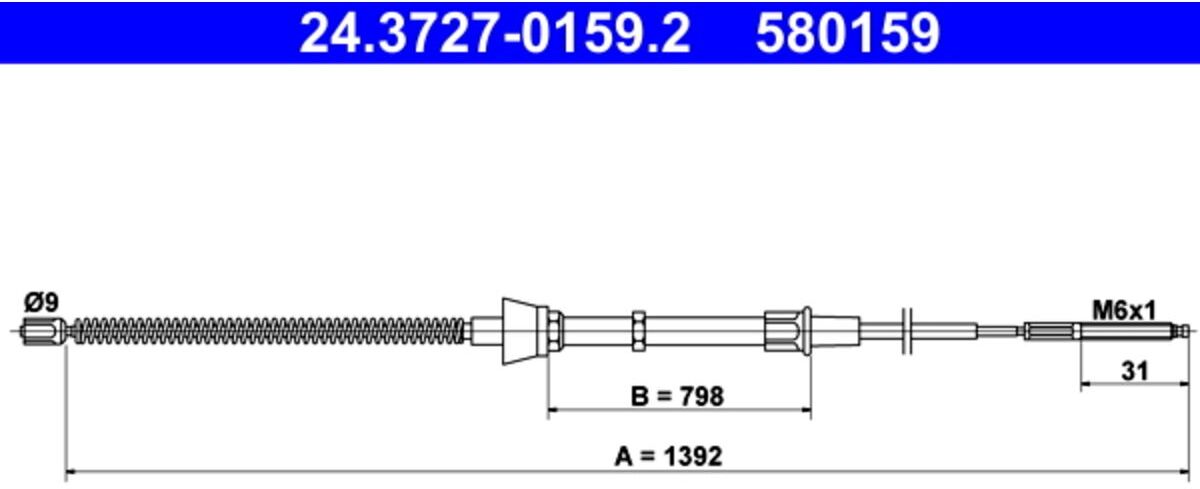 Seilzug, Feststellbremse ATE 24.3727-0159.2