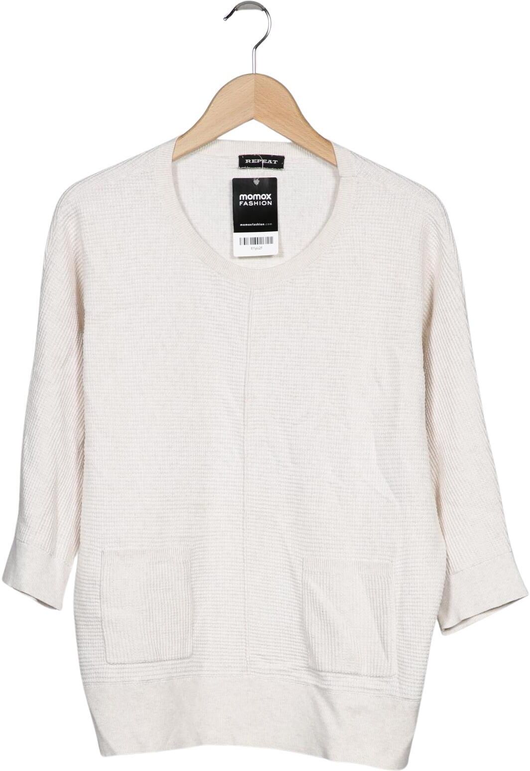 Repeat Damen Pullover, Cremeweiß, Gr. EU 38, Baumwolle - Second Hand