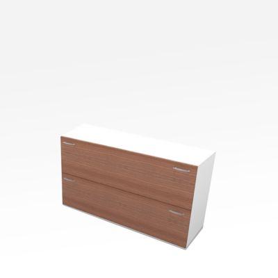 HR-Schrank X-TIME-WORK, 2 Auszüge, 860 x 430 x 860 mm, Nuss Canaletto-Dekor/weiß