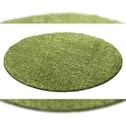 Hochflorteppich Shaggy Einfarbig Weich Flauschig Waschbar Strapazierfähig Schlafzimmer Rund Grün 160x160 cm – RHEIN von Kadima Design