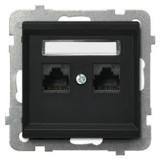 Ospel Sonata kompiuterinė žvaigždė Dvigubi 2xRJ45 kat.5e juodą (GPK-2R/K/m/33) (UTP, CAT5e) (GPK-2R/K/M/33)