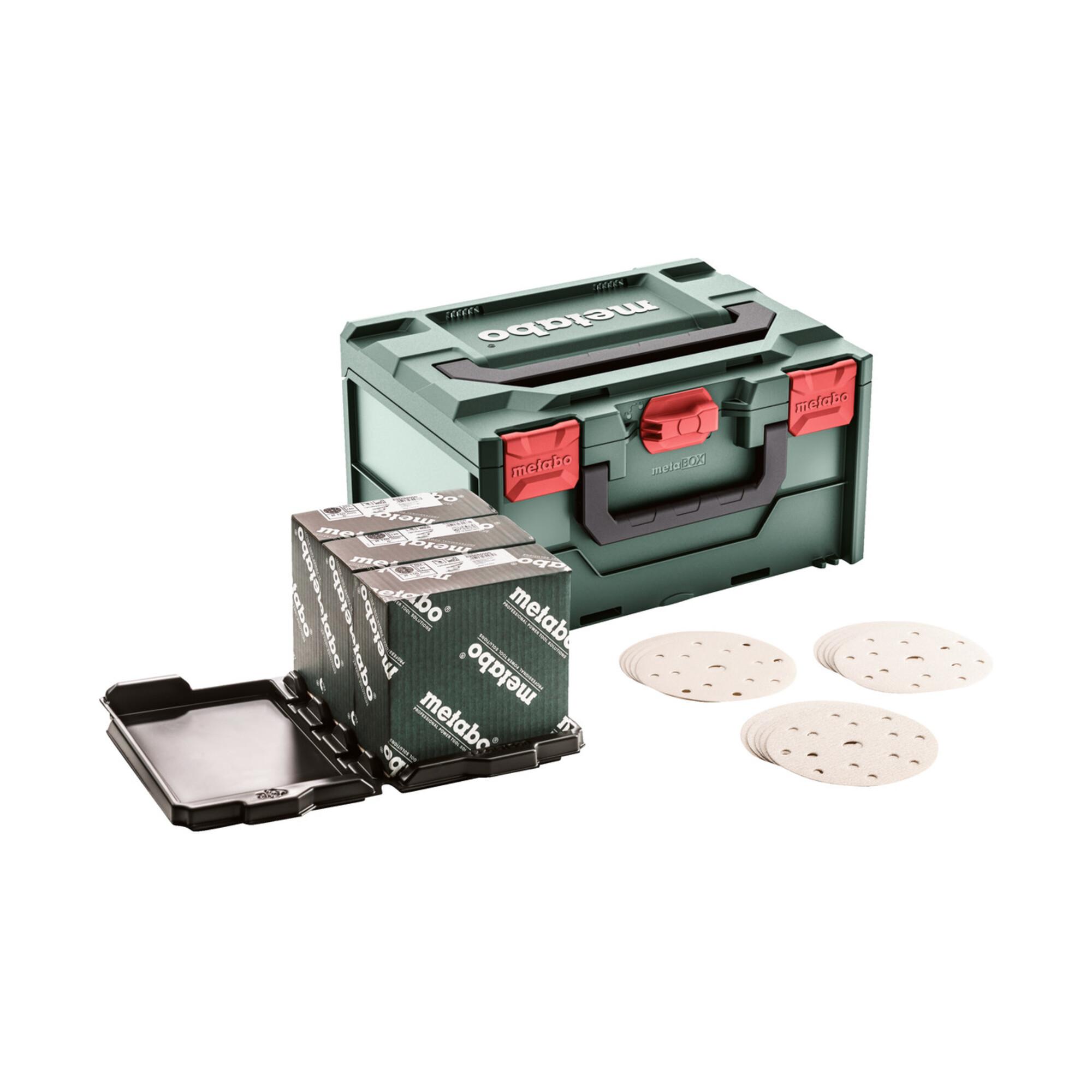 Metabo metaBOX Schleifmittel-Set "multi-hole", Ø 150 mm, Serie "professional", für Farbe, Lacke (626755000)