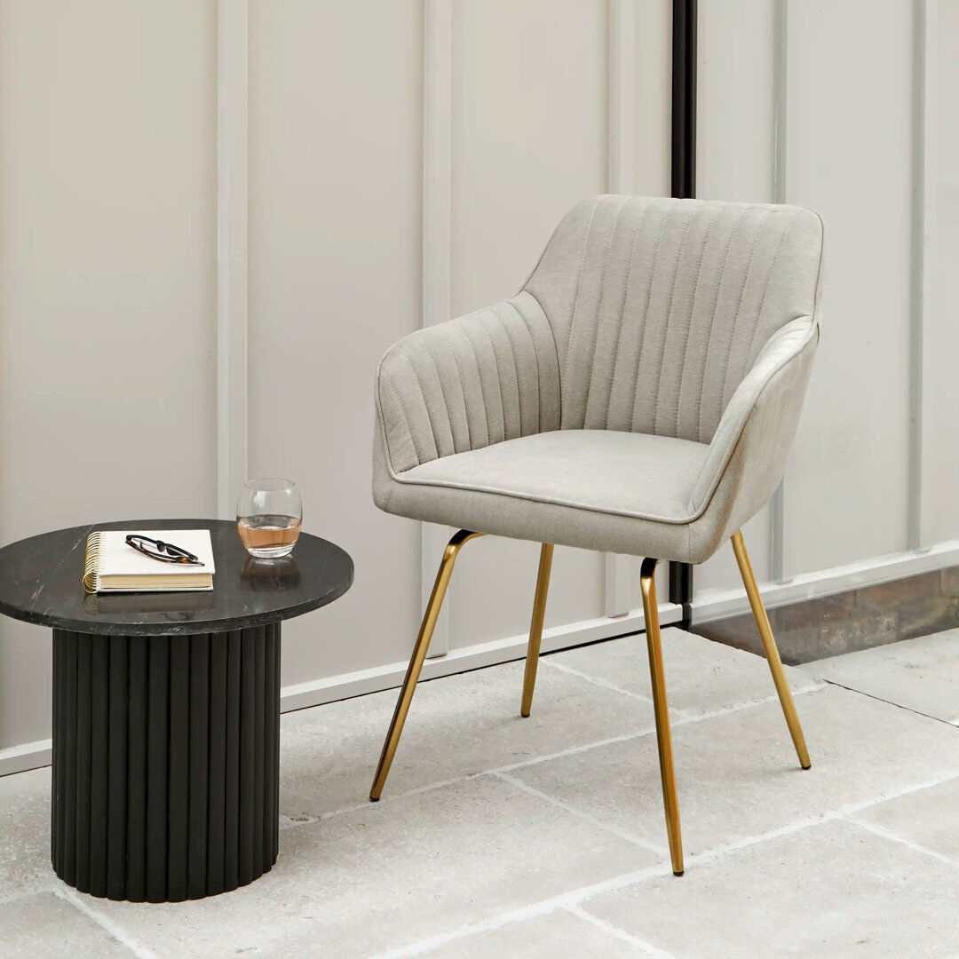 Latitude Run Dotir Office Chair Gold/Soft Beige 84cm H X 57cm W X 60cm D