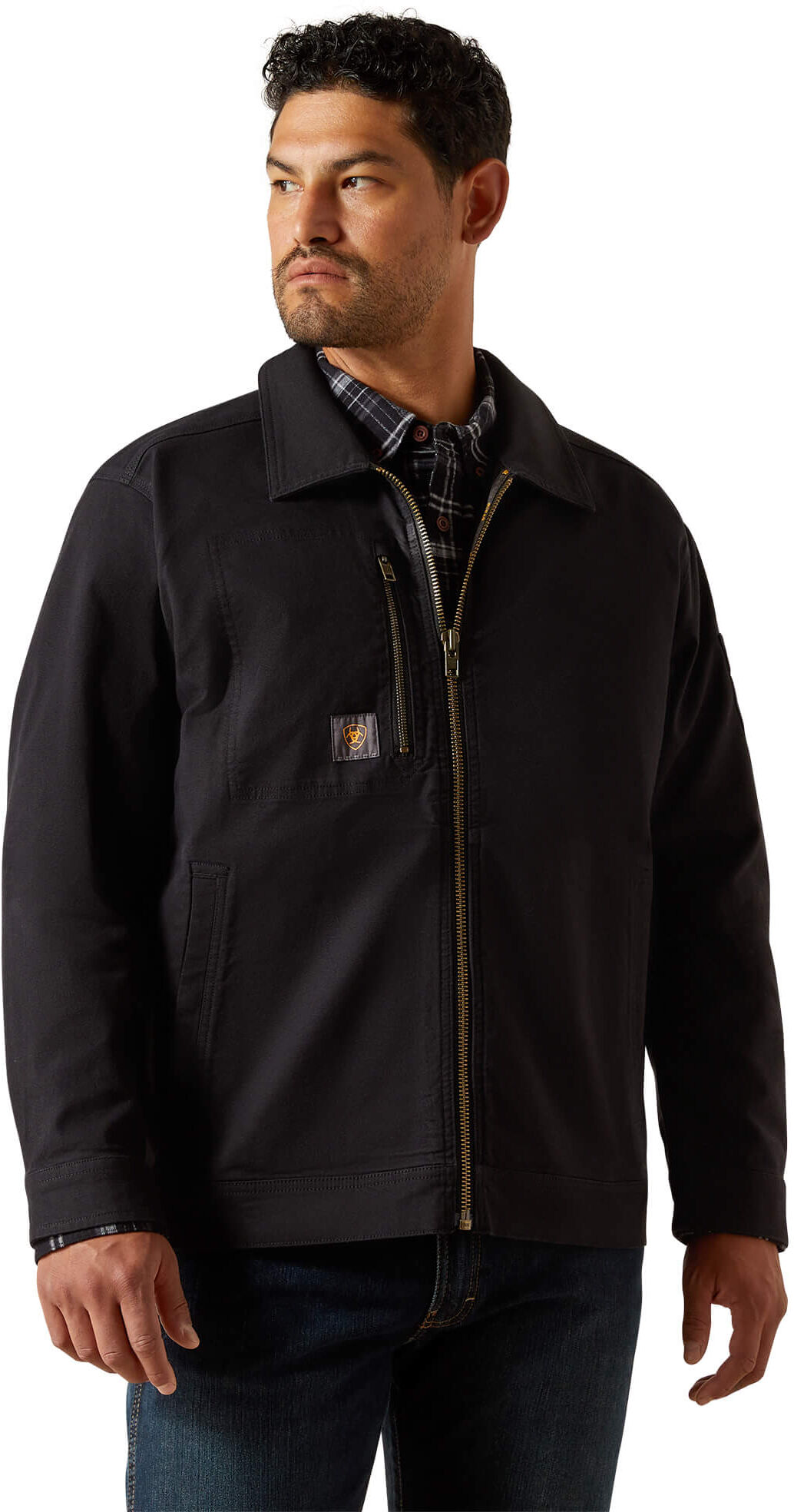 Men's Rebar Made Tough Shop Jacket in Black, Size: Small by Ariat