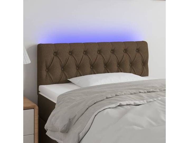 Tête de Lit à LED Meuble de Chambre à Coucher Accessoire de Lit Simple Tête de Cadre de Lit Intérieur Marron Foncé 3121933