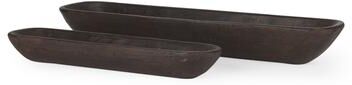 Mercana Athena Light Brown Reclaimed Wood Trays (Set of 2)