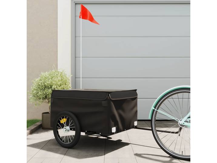 vidaXL Fahrradanhänger Schwarz 45 kg Eisen
