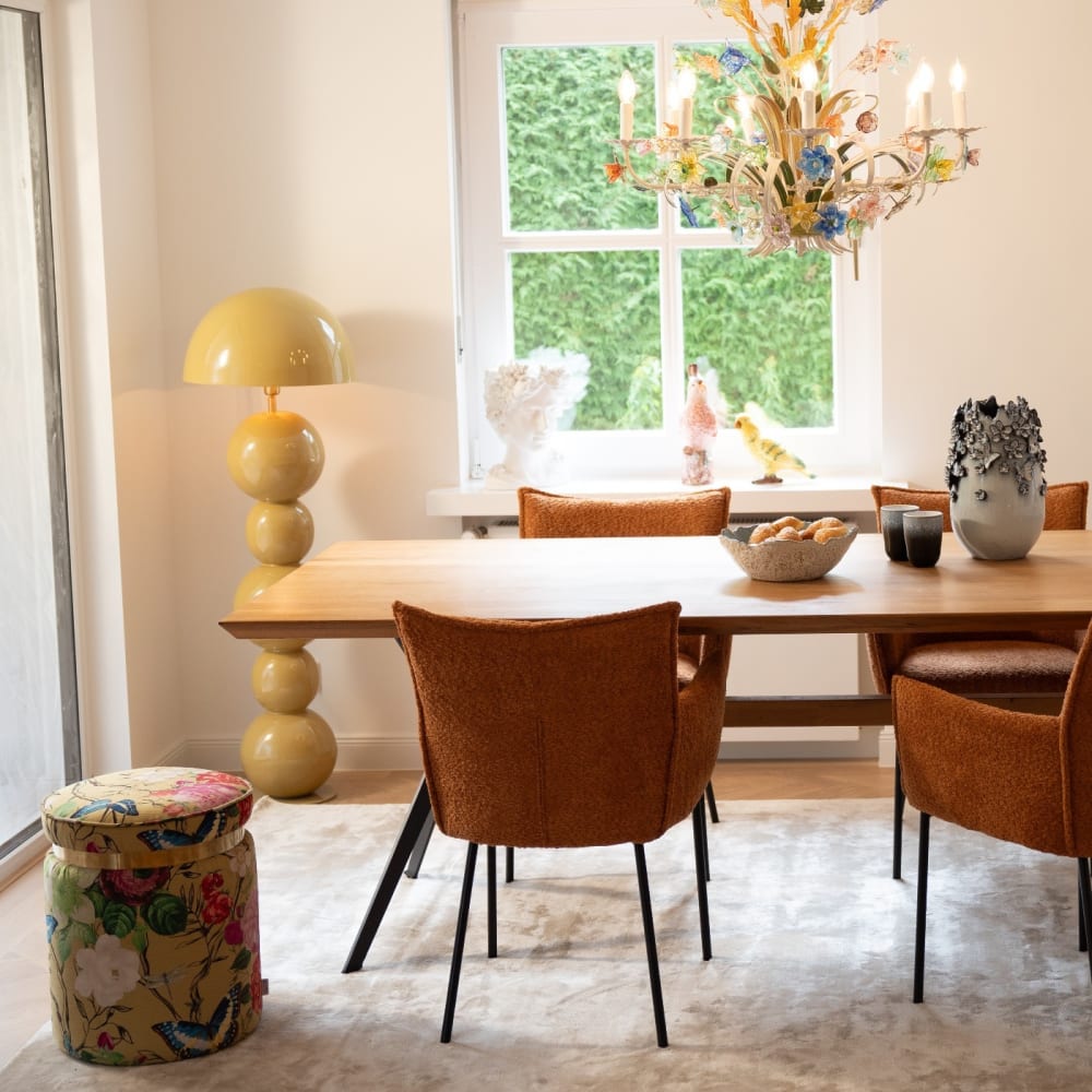 Kare Design Lampadaire en acier jaune moutarde Jaune 45x135x45cm