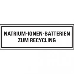 Dreifke® Verpackungszeichen Natriumbatterien zum Recycling, deutsch, seewasserbeständig, 500/Rolle