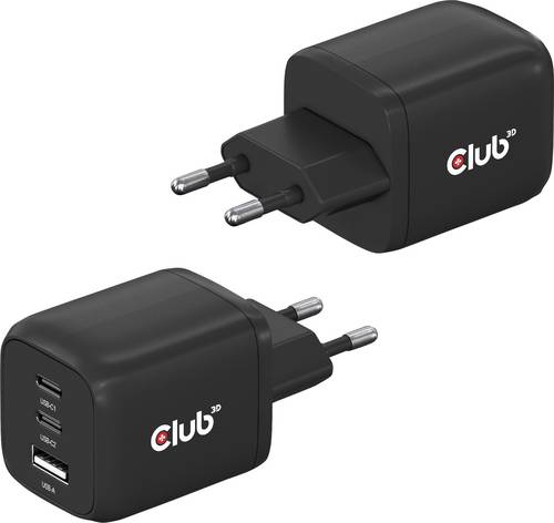 Club3D CAC-1913EU USB Ladegerät 65W 1x USB-A, 2x USB-C USB PD 3.0, USB PD Schwarz