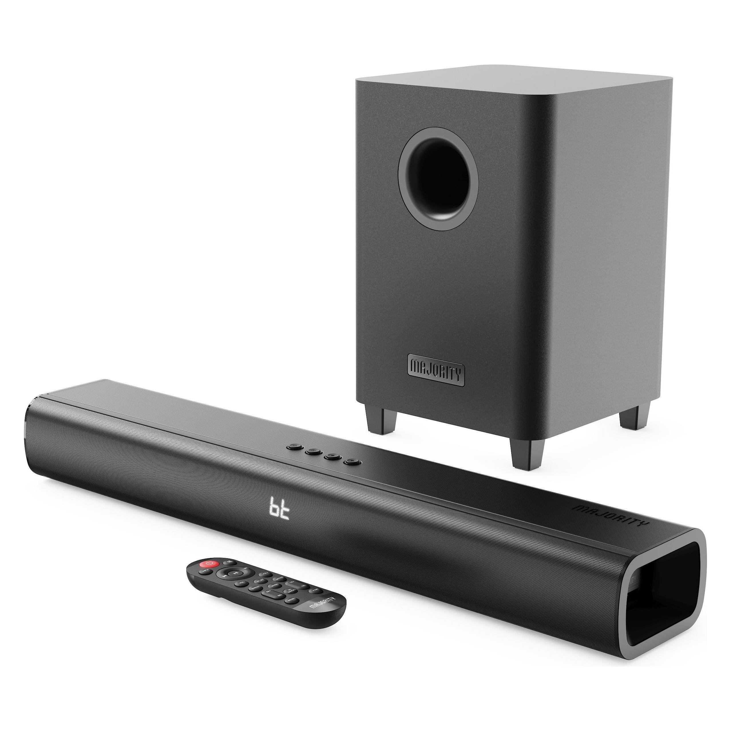 Majority Naga 60 Plus Bluetooth Soundbar + Wireless Sub - Black (300 W) (PERMAJ1000003066)