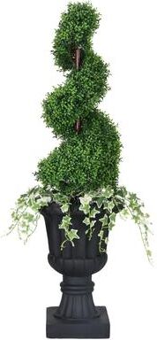 "Puleo International 52"" Topiary Spiral Boxwood Artificial Tree"