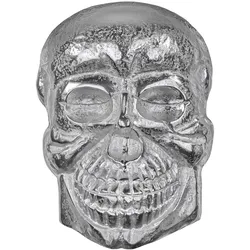WOMO-DESIGN Deko-Skull 42×30 cm – Wandskulptur, poliertes Aluminium mit Nickel-Finish, Silber, Unikat, Gothic Wanddekoration