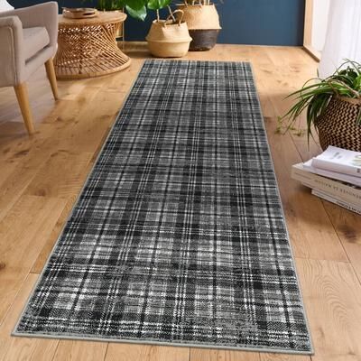 Garvee Farmhouse Geometric Tartan Area Rug