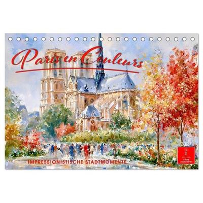 Paris en Couleurs (Tischkalender 2027 DIN A5 quer), CALVENDO Monatskalender