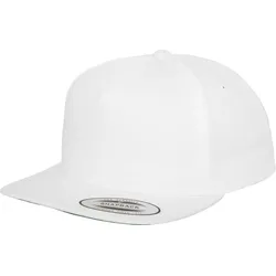 FLEXFIT Unisex 5-Panel Snapback Kappe Flache Cap 6007 white one size