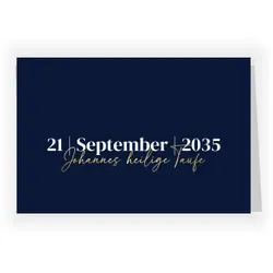 Taufeinladungen in Dunkelblau im Design "Schlichte Eleganz" - Musterkarte