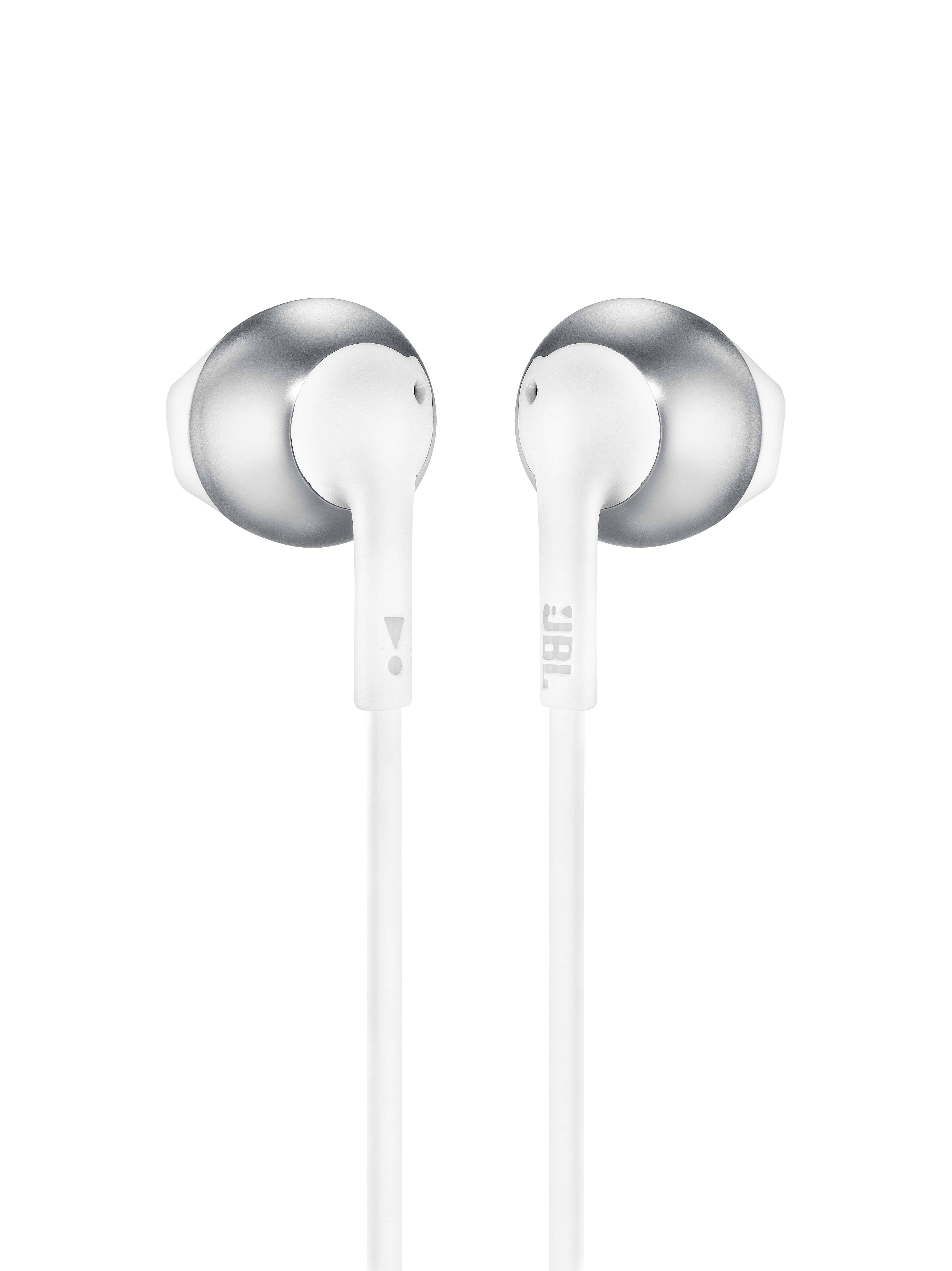JBL Tune 205 In-Ear Kopfhörer kabelgebunden 6 h Laufzeit (Chrom, Weiß) JBLT205CRM