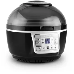 VitAir Turbo Heißluftfritteuse grau-schwarz 1400W Grillen Backen 10l Schwarz