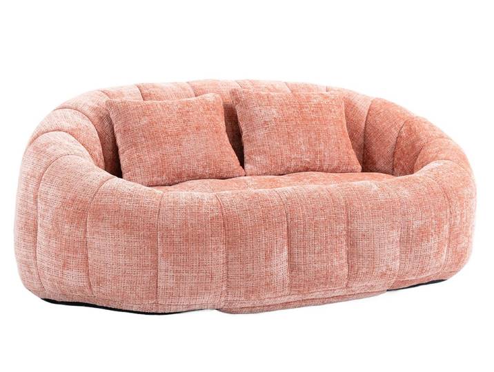 SeedWave Sofa mit 34 cm Rückenlehne, Chenille-Stoff, Memory Foam Füllung, 250 kg, 2 Kissen für Extra-Komfort, Doppelsitzer-Design, Lazy Sofa