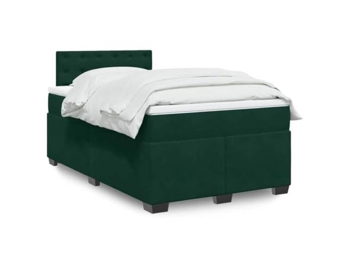 RJPLMFV Bettgestell, Velours, Dunkelgrün, 120 x 200 cm Matratze mit Taschenfedern, abnehmbarer Topper, inklusive Latten, Premium-Komfort
