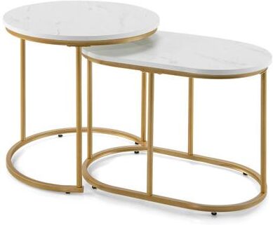 Costway Modern Nesting Coffee Table Set of 2-White