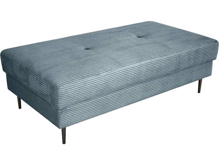 Hocker OTTO HOME Summer B: 142cm, in Cord & Struktur erhältlich , blau (laggon), B:142cm H:46cm T:78cm, Hocker, Hocker, schwarze Metallfüße