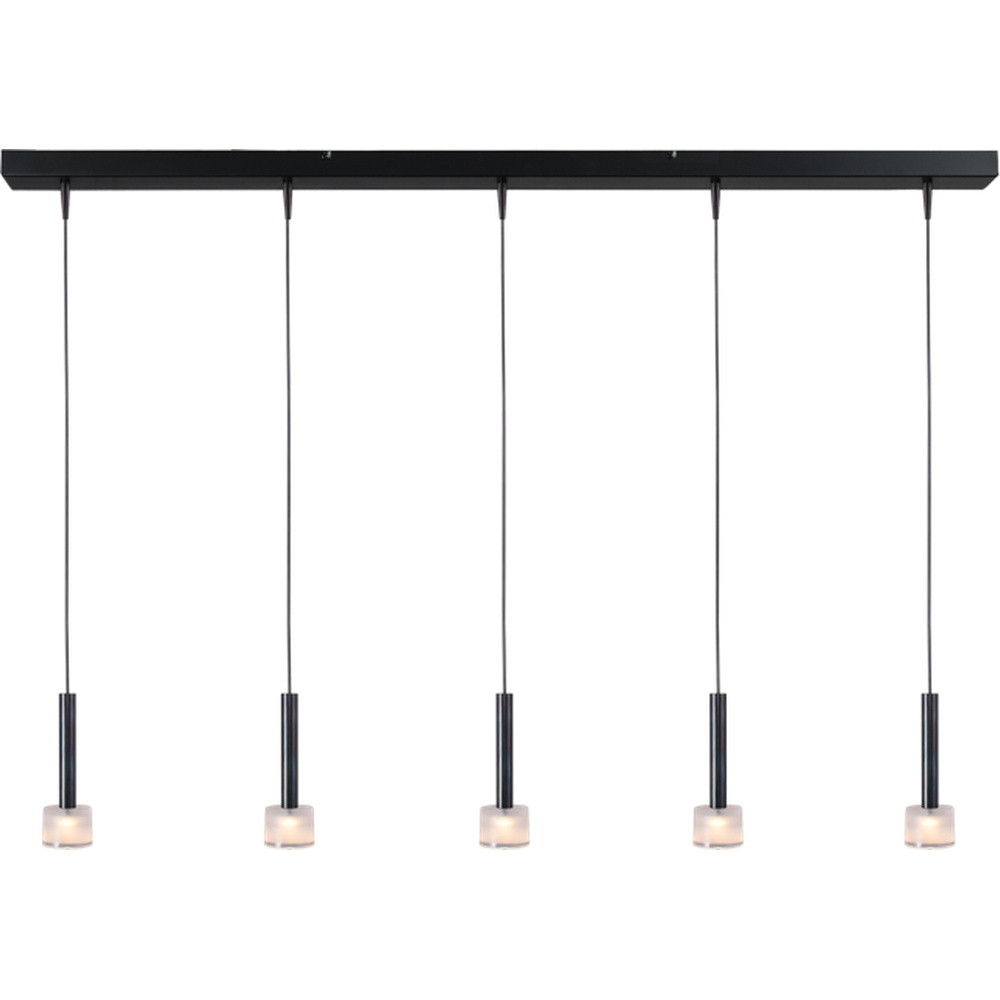 Masterlight Fabro 5-lichts hanglamp LED - Dappled Oil - Zwart