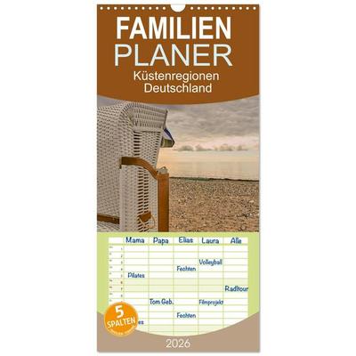 Familienplaner 2026 - Küstenregionen Deutschland mit 5 Spalten (Wandkalender, 21 x 45 cm) CALVENDO