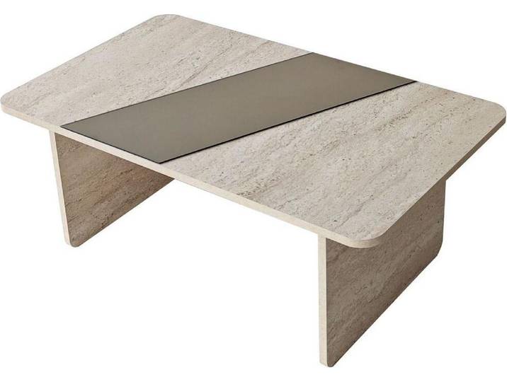 CALICOSY - Rechteckiger Couchtisch mit Spiegelplatte L120 cm SOLEA