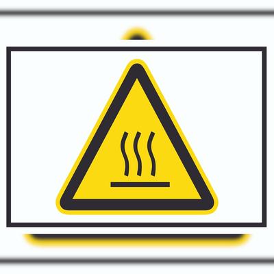 HB-Druck Achtung heiß Symbol Schild A0 (841x1189mm)