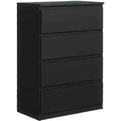KOMMODE NUDO 70/102/39cm mit 4 Schubladen Türen Schwarz