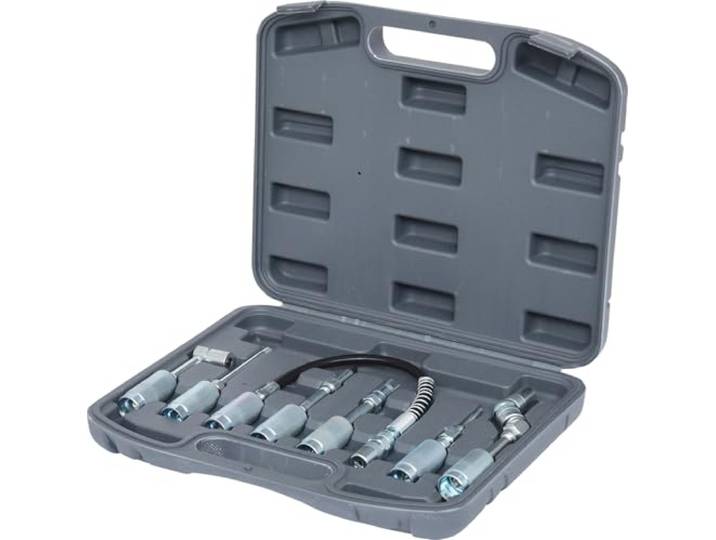 KS Tools 980.1100 809.2566 Servante PearLline 13 tiroirs avec compo PL Jeu d'adaptateurs pour pompe à graisse\, 7 pcs\, rangement atelier