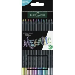 FABER-CASTELL Buntstifte Black Edition Metallic Mehrfarbig