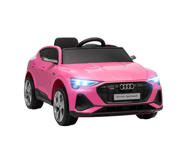 Homcom Kinder-Elektroauto 12V-Doppelmotor Hupe, Musik, LED-Scheinwerfer, Rücklichter ab 3 Jahre Rosa, Metall, 60x47x108 cm, unisex, Freizeit & Co, Gartenspielzeug, Kinder-Elektrofahrzeuge